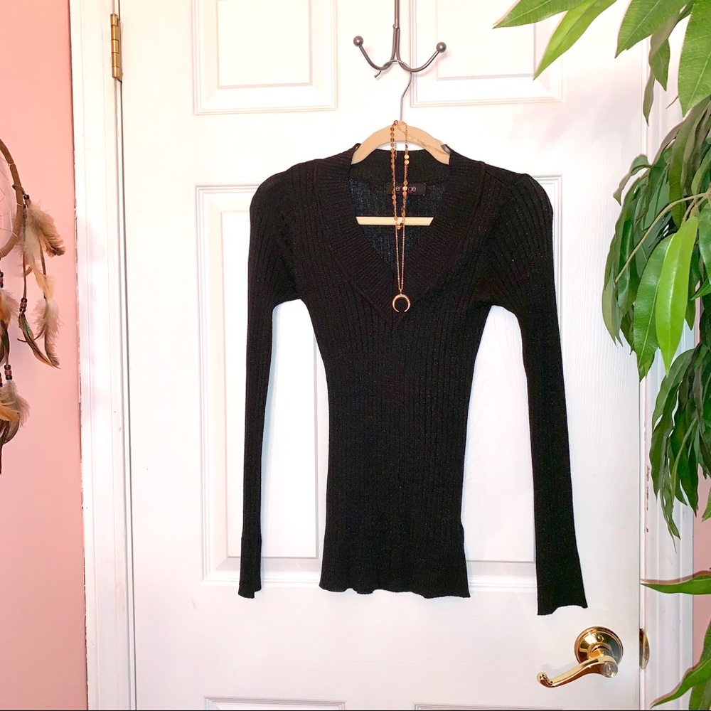 ❗️SOLD❗️ Long Sleeve Black Stretch Shirt